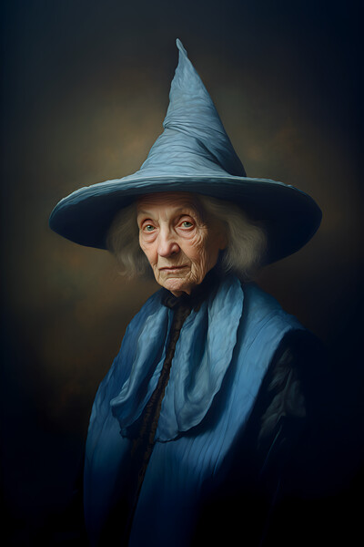 Fictional Witch in Blue Picture Board by Zahra Majid