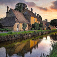 Buy canvas prints of Castle Combe Village in Cotswolds by Zahra Majid