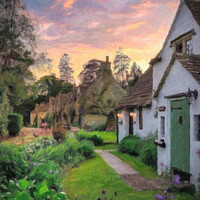 Buy canvas prints of Castle Combe Cotswolds by Zahra Majid