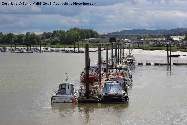 Private Boats on River Medway Picture Board by Zahra Majid