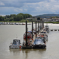 Buy canvas prints of Private Boats on River Medway by Zahra Majid