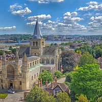 Buy canvas prints of Beautiful Rochester Cathedral view from the Castle by Zahra Majid