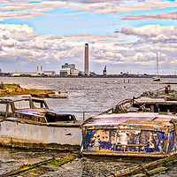 Buy canvas prints of Abandoned Boats in Medway by Zahra Majid