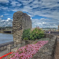 Buy canvas prints of Castle Wall and Castle Gardens Historic Rochester by Zahra Majid