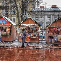 Buy canvas prints of Christmas in Lviv by Zahra Majid