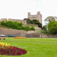 Buy canvas prints of Rochester Castle on a Summer Day by Zahra Majid