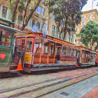 Buy canvas prints of San Fran Rail Trams by Zahra Majid