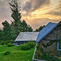 Buy canvas prints of A Tilted Cottage by Zahra Majid