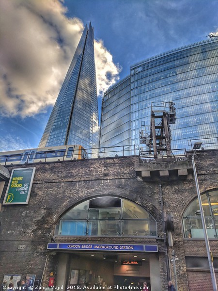 View of Shard from London Bridge Station Picture Board by Zahra Majid