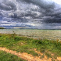 Buy canvas prints of Painterly Picturesque Kent Seascape by Zahra Majid