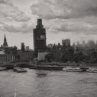Buy canvas prints of Ethereal Hazy Fuzzy London on a Dreary Day         by Zahra Majid