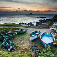 Buy canvas prints of Small Boats at Dusk, Cornwall by Peter O'Reilly