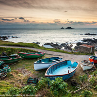Buy canvas prints of Small Boats at Dusk, Cornwall by Peter O'Reilly