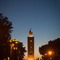 Buy canvas prints of Kutubiyya Mosque, Marrakech, at Dusk by Peter O'Reilly