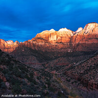 Buy canvas prints of First Light, Zion National Park by Peter O'Reilly