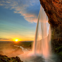 Buy canvas prints of Sunset at Seljalandsfoss by Peter O'Reilly