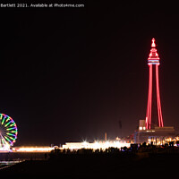 Buy canvas prints of Blackpool Tower during Illuminations. by Andrew Bartlett