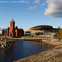 Buy canvas prints of Cardiff Bay waterfront, South Wales, UK by Andrew Bartlett