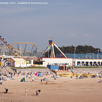 Buy canvas prints of Coney Beach at Porthcawl, UK. by Andrew Bartlett