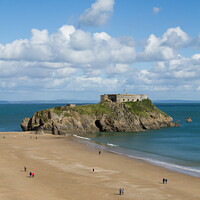 Buy canvas prints of St Catherine's Island at Tenby, Pembrokeshire, UK. by Andrew Bartlett