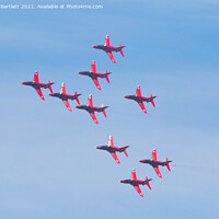 Buy canvas prints of RAF Red Arrows at Swansea, UK by Andrew Bartlett