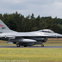 Buy canvas prints of General Dynamics F16-AM Fighting Falcon by Andrew Bartlett