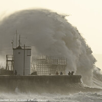 Buy canvas prints of Storm Eunice at Porthcawl by Andrew Bartlett