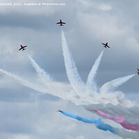 Buy canvas prints of The Red Arrows at RAF Cosford. by Andrew Bartlett