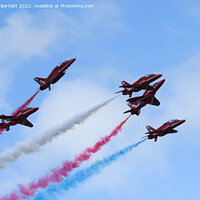 Buy canvas prints of The Red Arrows at RAF Cosford. by Andrew Bartlett