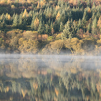 Buy canvas prints of Llwyn-Onn reservoir, South Wales, UK, during morni by Andrew Bartlett
