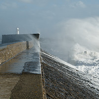 Buy canvas prints of Porthcawl, South Wales, UK,  Hurricane Ophelia by Andrew Bartlett