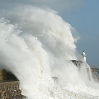 Buy canvas prints of Porthcawl, South Wales, UK, Hurricane Ophelia by Andrew Bartlett
