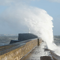 Buy canvas prints of Porthcawl, South Wales, UK, Hurricane Ophelia by Andrew Bartlett