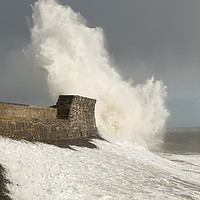 Buy canvas prints of Porthcawl, South Wales, UK, during Storm Doris by Andrew Bartlett