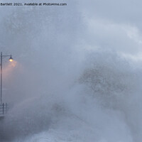 Buy canvas prints of Large waves over Porthcawl by Andrew Bartlett