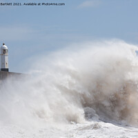 Buy canvas prints of Porthcawl waves during Storm Hannah by Andrew Bartlett