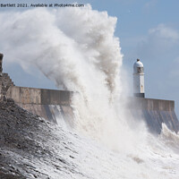 Buy canvas prints of Large waves at Porthcawl, South Wales. by Andrew Bartlett