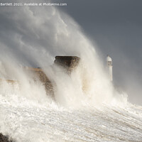Buy canvas prints of Porthcawl waves by Storm Freya by Andrew Bartlett