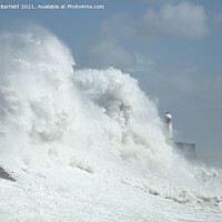 Buy canvas prints of Large waves at Porthcawl, South Wales, UK. by Andrew Bartlett