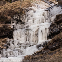 Buy canvas prints of Frozen waterfall at Brecon Beacons, South Wales by Andrew Bartlett