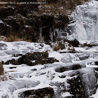 Buy canvas prints of Frozen waterfall at the Brecon Beacons, South Wales, UK. by Andrew Bartlett
