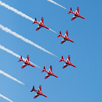 Buy canvas prints of RAF Red Arrows by Andrew Bartlett