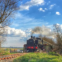 Buy canvas prints of Train crossing the Wittersham bridge  by Framemeplease UK