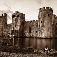 Buy canvas prints of Bodiam Castle with the ducks  by Framemeplease UK