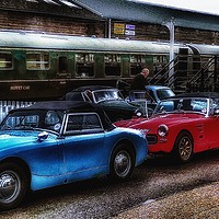 Buy canvas prints of The Stately MG at the Station by Framemeplease UK