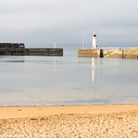 Buy canvas prints of Anstruther Harbour Beach and Chalmers Lighthouse by Kay Roxby
