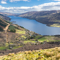 Buy canvas prints of Loch Earn and the village of Loch Earnhead at the foot of Glen Ogle, Perthshire, Scotland, UK Earn Loch Earnhead by Kay Roxby