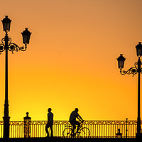 Buy canvas prints of   Seville bridge at sunset by Stephen Giles