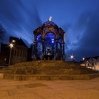 Buy canvas prints of  Blue hour Fountain by Clive Rees