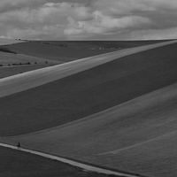 Buy canvas prints of  Black and white fields by Bertie Carter